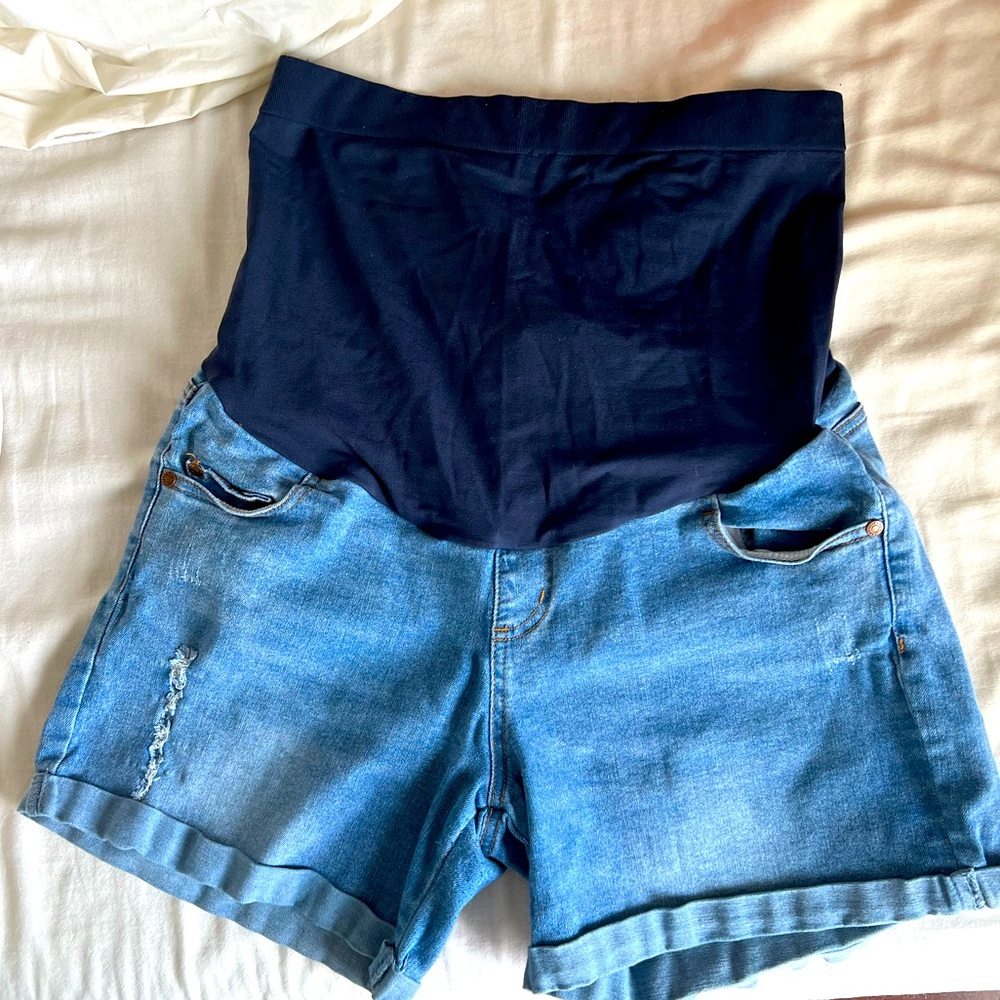 Maternity jean shorts